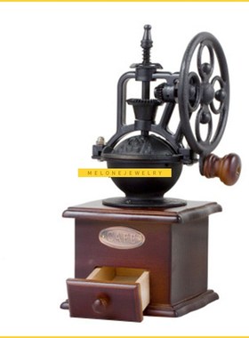 Retro hand-cranked grinder, coffee bean grinder, manual grin