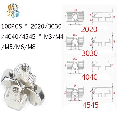 T-nut M3 M4 M5 M6 M8 Hammer Head T Nut Fasten Slot Nut Conne