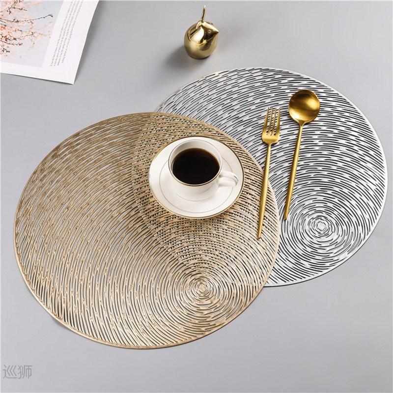 Table Mats Coasters Pad Round PVC Placemat Mats Heat Resista
