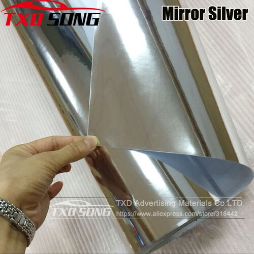Flexible chrome! Silver chrome mirror vinyl car wrap sticker