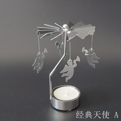Spinning Rotary Metal Carousel Tea Light Candle Holder Stand - 封面
