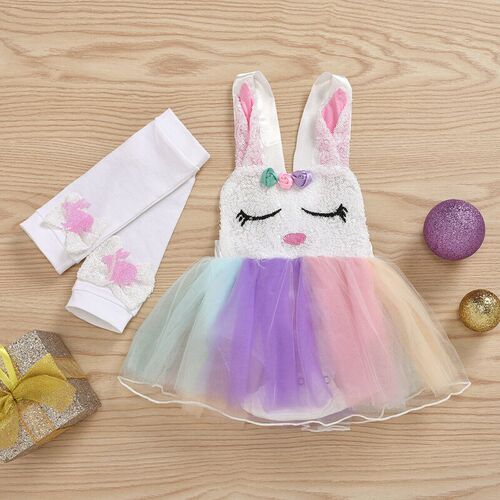 Super Cute Toddler Kids Baby Girl Easter Rabbit Clothes Swe
