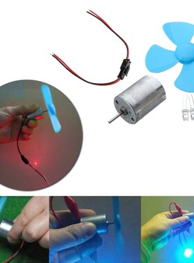 Micro Wind Turbines Generator Mini Motor With Blades LED DIY