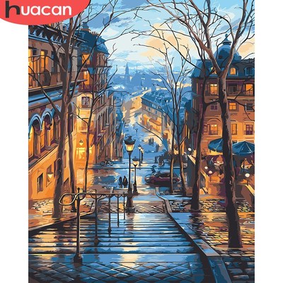HACAN Painting By Numbers Scenery DIY Oil Coloring By Number