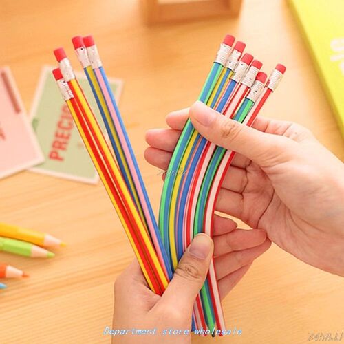 3pcs Colorful Magic Bendy Flexible Soft Pencil With Eraser G