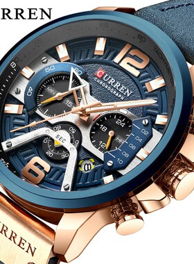 CURREN New Watch Men Chronograph Sport Quartz Clock Mens Wa