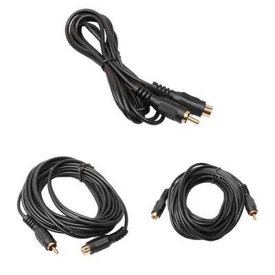 Single Phono  Extension Cable Lead - RCA Male to Female Plug