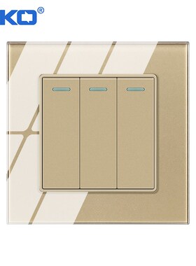 FIKO light switch luxury buttons switches, 3 open double co