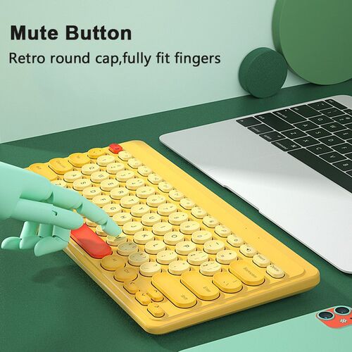 2.4G Wireless Keyboard USB 79 Keycaps Mute Gaming Keyboard W