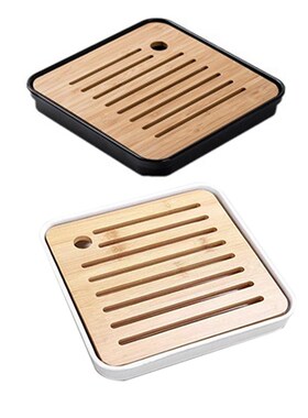 2Pcs Home Simple Kung Fu Tea Tray Mini Water Storage Melamin