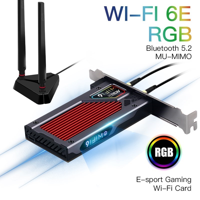 WiFi 6E Intel AX210 PCIe Wireless Adapter Bluetooth 5.2 300