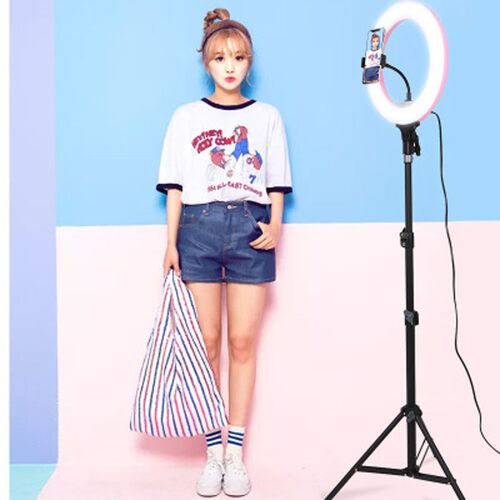 LED Selfie Stick Ring Fill Light 26cm Dimmable Camera Phone