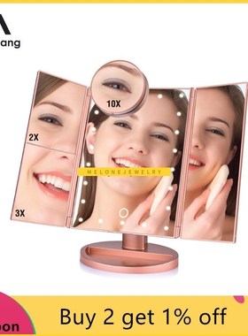 Vanity Makeup Mirror with 22 LEDs Light 10X/3X/2X/1X Magnify