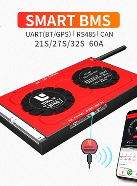 SMART BMS 3.7V lithium 18650 battery 21S 27S 32S 60A common