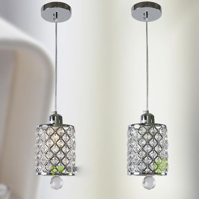 Modern Corrider Crystal Dining Room Pendant Light Rhombic Ch