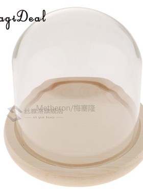 *MagiDeal Transparent Glass Cover Flowers Cake LED Lights Di