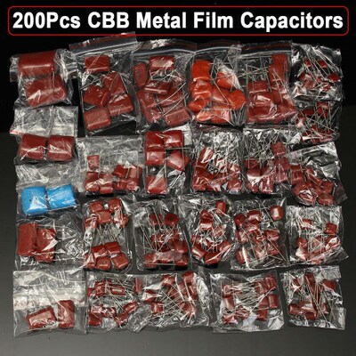 200pcs/lot 25 s 630V 0.001uf~2.2uf CBB Metal Film Capacitors