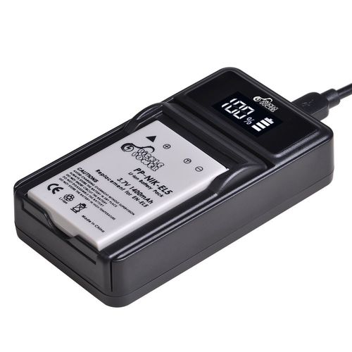 EN EL5 EL5 ENEL5 Battery + LCD USB Charger for Nikon Coolpi