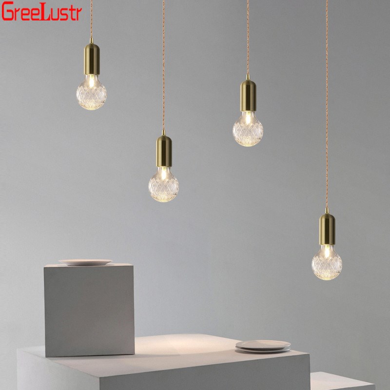 Post-modern Clear Glass Ceiling Pendant Light Art Deco Hangi