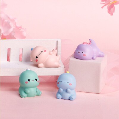 Cute Cartoon Dinosaur Resin Ornaments Animal Statues Sculptu