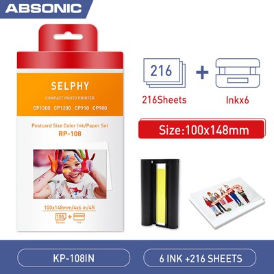 Color Ink and Paper Set Compatible for Canon Selphy Compact