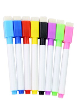 8PC/Lot Magnetic Colorful Whiteboard Pen Black White Board M