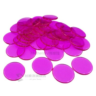 100 Pieces Bingo Chips Transparent Color Counting Plastic Ma