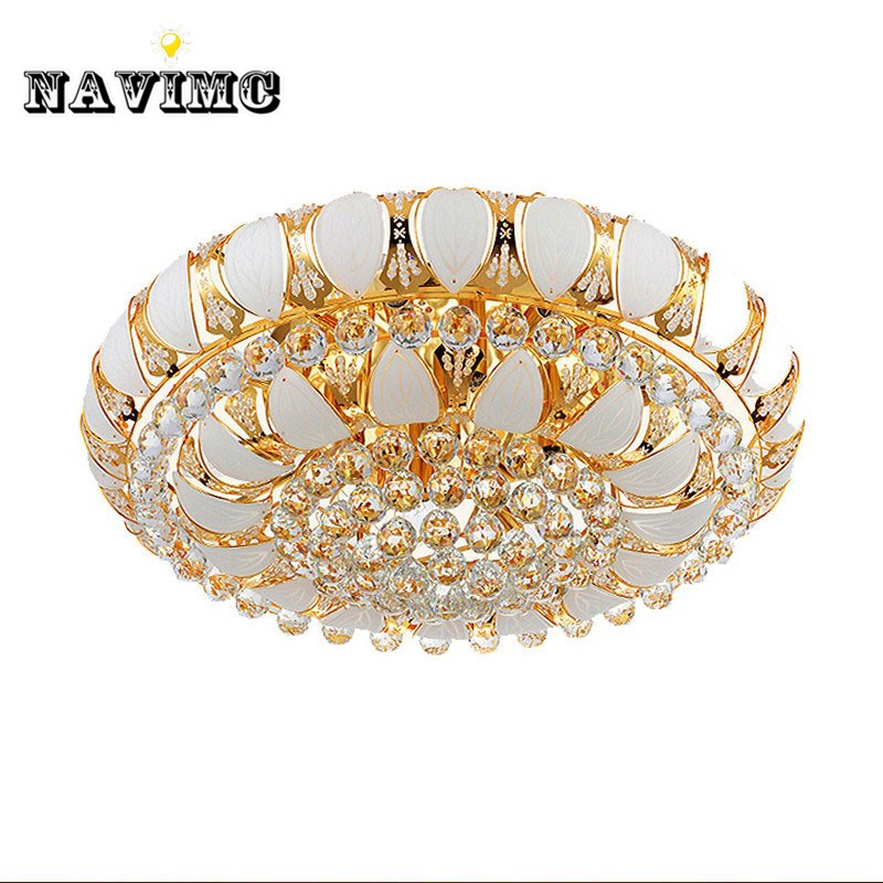 Manufactory New Arrival K9 Crystal Ceiling Lamp In Gold Colo