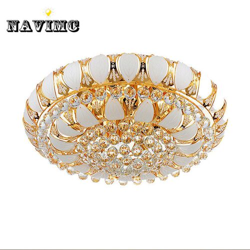 Manufactory New Arrival K9 Crystal Ceiling Lamp In Gold Colo