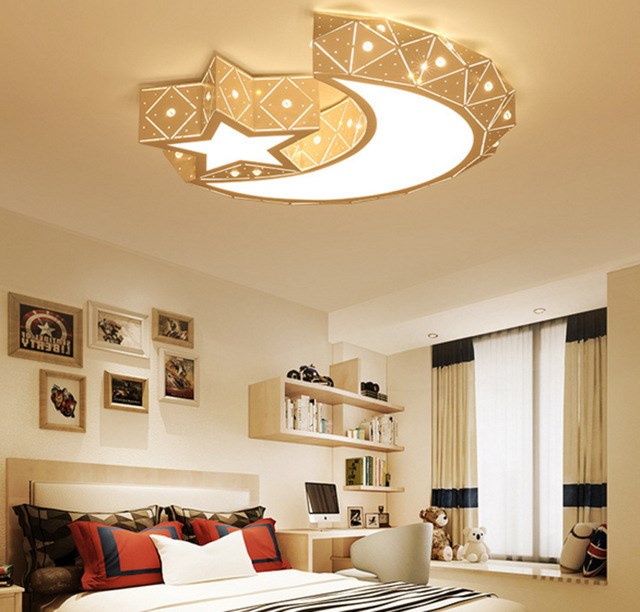 New Lovely Sweety Star Moon Creative Ceiling Light  Children