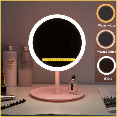 LED et glass Desktop LED Cosmetic Vanity Mirror Smart ouch A