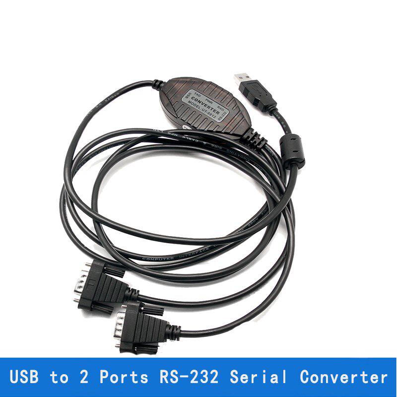 USB to DB9 cable adapter USB to 2 Ports RS-232 Serial Conver