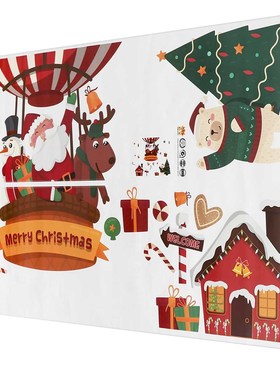 Christmas Decoration Stickers Santa Elk Shop Windows Wallpap