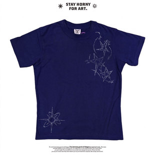 新款 夏季 涂鸦宽松T恤男女 暗黑亚文化复古街头短袖 荒诞小镇