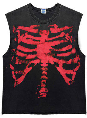AT荒诞小镇 blackred黑红紫色骷髅暗黑goth哥特系Y2K涩谷砍袖T恤