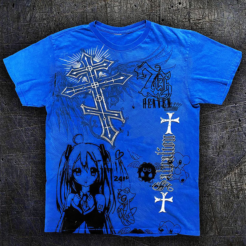 AT荒诞小镇 Death Note弥海砂Misa Amane kawaii blue y2kpunkT恤