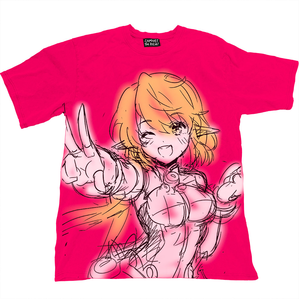 AT荒诞小镇 动漫周边二次元ACGN个性喷绘印花短袖T恤上衣多巴胺