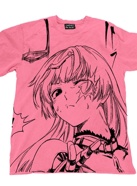 AT荒诞小镇 拳皇-库拉 二次元痛衣anime穿搭短袖T恤轻亚文化前卫