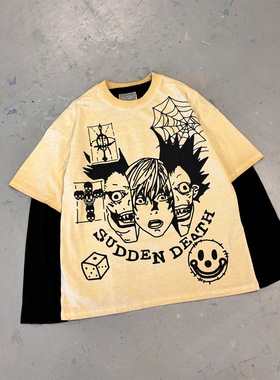 AT荒诞小镇 死亡笔记Yagami Light琉克Ryuk轻亚文化暗黑两件套T恤