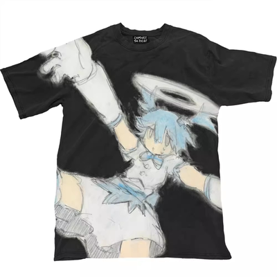 荒诞小镇  动漫anime亚文化短袖Y2Kemo小人暗黑亚比叠穿T恤