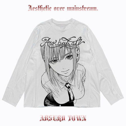 AT荒诞小镇 Makima玛奇玛链锯人二次元亚文化ins潮流机能风长袖