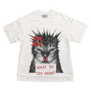 AT荒诞小镇 朋克摇滚小猫潮流PUNK音乐节回头率穿搭ins两件套短袖