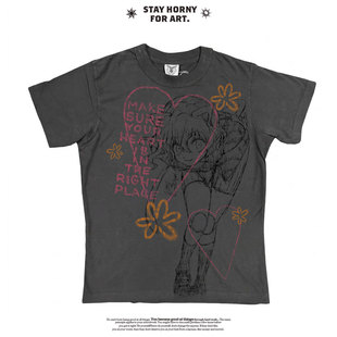 AT荒诞小镇 夏季美式复古废土风卡通亚文化短袖男女同款印花T恤潮