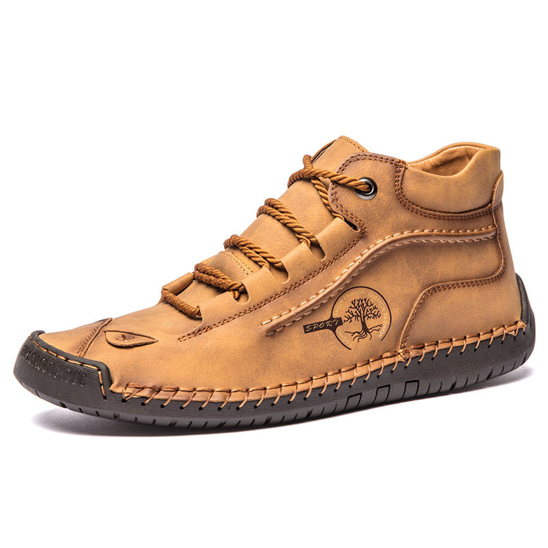 Men Shoes Comfy Ankle Boots Hand Stitching Casual Men Loafer