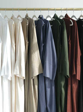 迪拜中东纯色棉麻开衫长袍长裙Dubai Women Arab Long Robe Dress