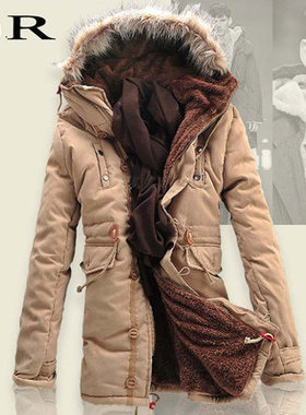 Men winter coat lamb wool liner thick padded jacket 男款棉衣