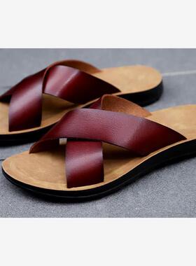 Slippers For Men Leather Slippers Flipflops Sandals Men 男鞋