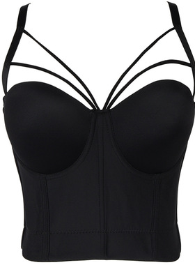 Bodice Summer Top Sleeveless Short Sexy Female Push Up Crop