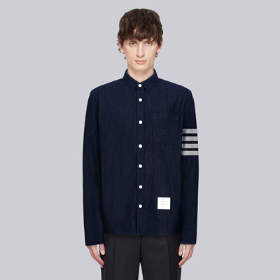 TB新款经典四杠衬衫牛仔外套