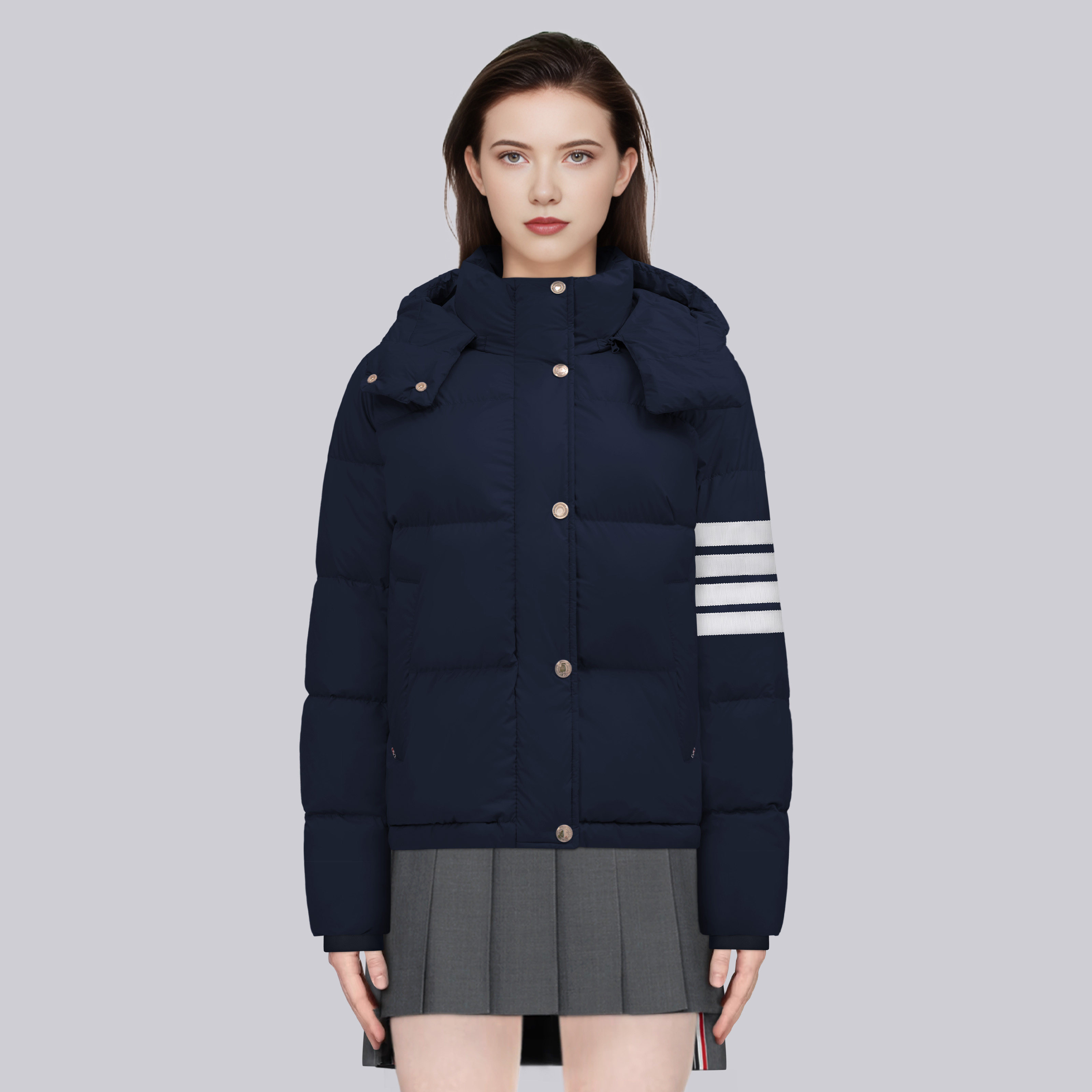 TB冬季新款简约四道杠立领羽绒服